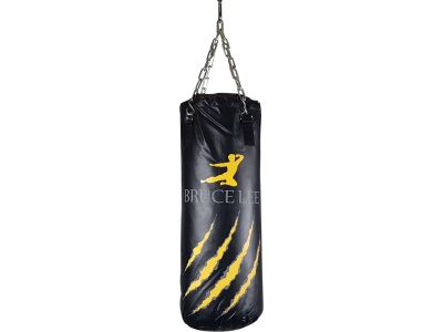 Bruce Lee Bokszak 70 cm – 30 kg – Zwart/Geel – Inclusief Ketting