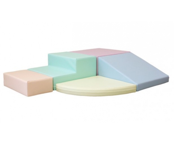 Soft Play foam blokken set 9, 5-delig, pastel
