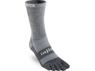 Injinji Teensokken Outdoor Midweight Crew Nuwool Grijs