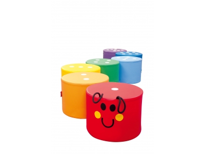 Soft Play poefjes regenboog rups, set van 7