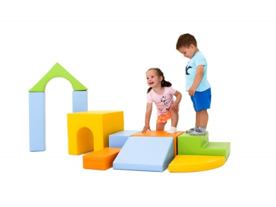 Soft Play foam blokken set 6, 10-delig, lichte kleuren