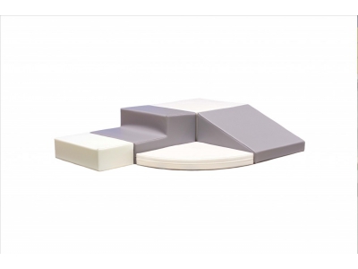Soft Play foam blokken set 8, 5-delig, wit-grijs