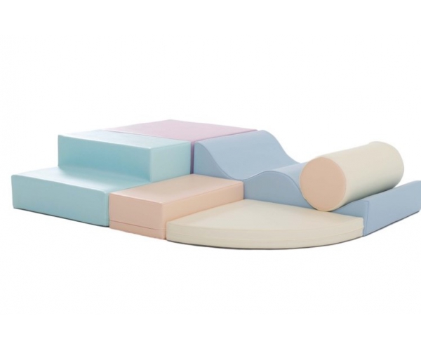 Soft Play foam blokken set 5B, 6-delig, pastel