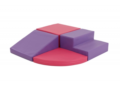 Soft Play foam speelblokken set 3, 4-delig, paars-roze