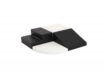 Soft Play foam speelblokken set 3, 4-delig, zwart-wit